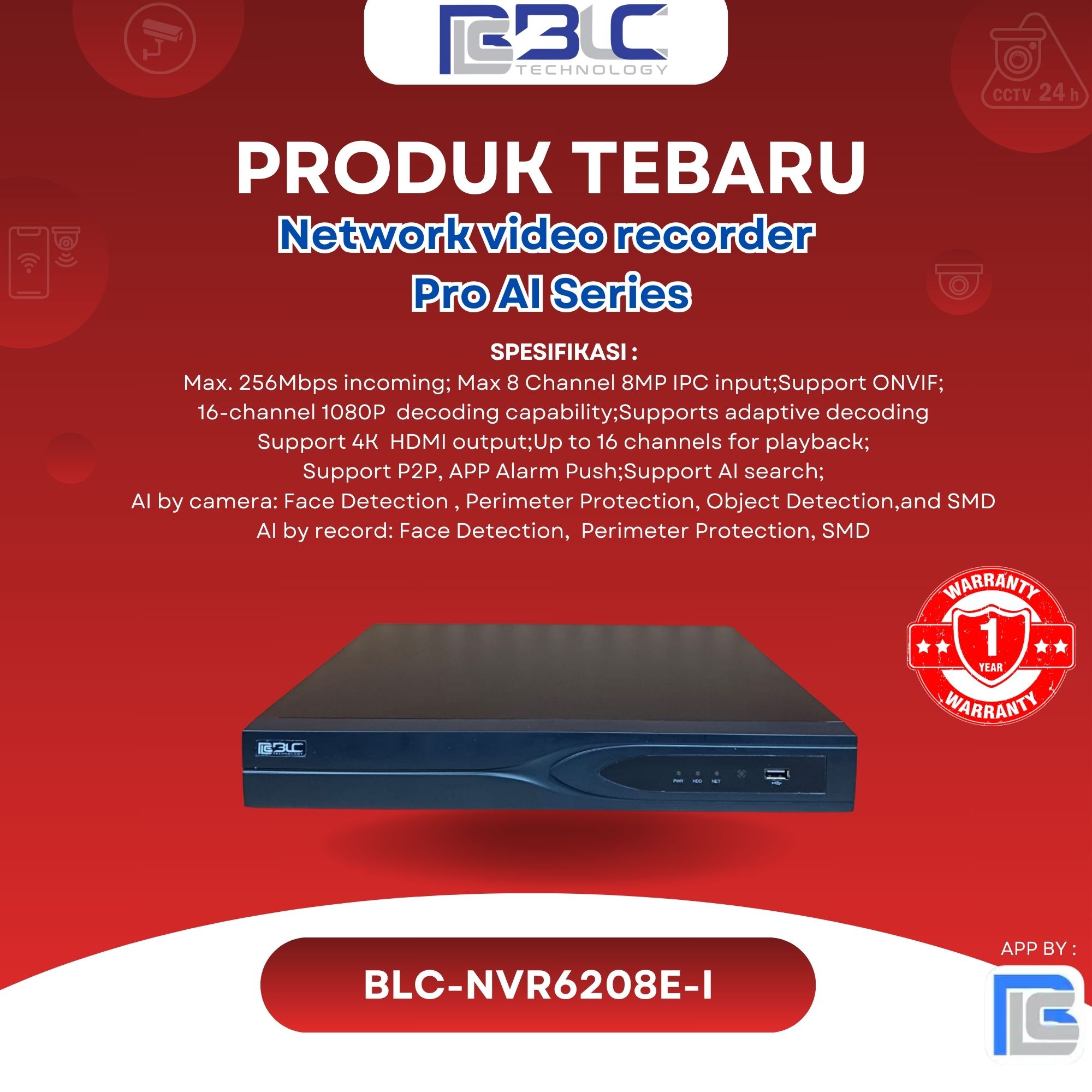 BLC-NVR6208E-I BLC-NVR6208E-I - Gambar 1